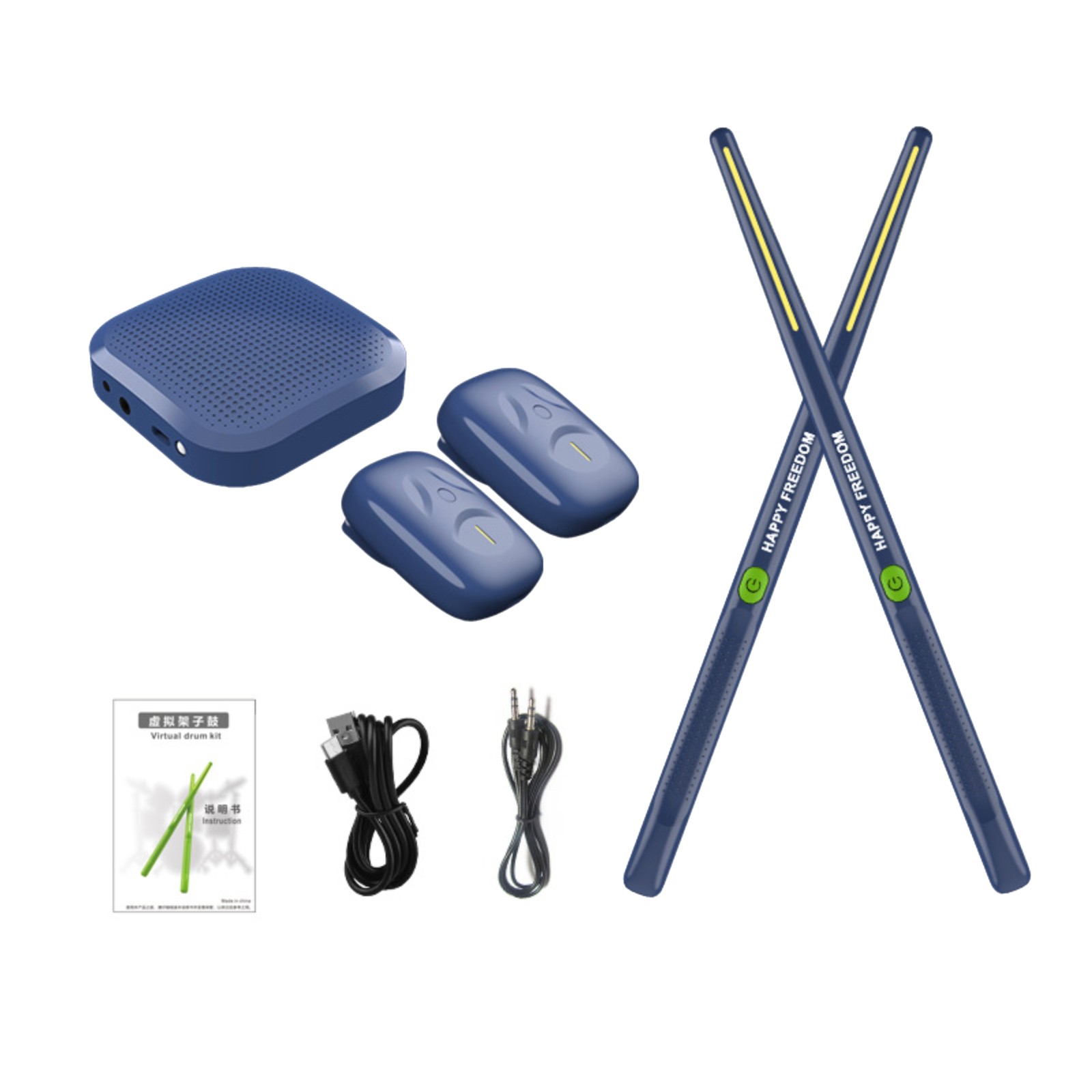 Virtual Electronic Drum Set,Electric Drumsticks Air Drum Set,Virtual Air Drum Set,Air Drum with Drumsticks, Pedals, Bluetooth and 8 Sounds, Electric Tabletop Drum Set Machine for Beginners Adults
